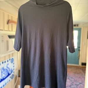 Torrid 3x women’s turtleneck short sleeve ribbed black top - soft